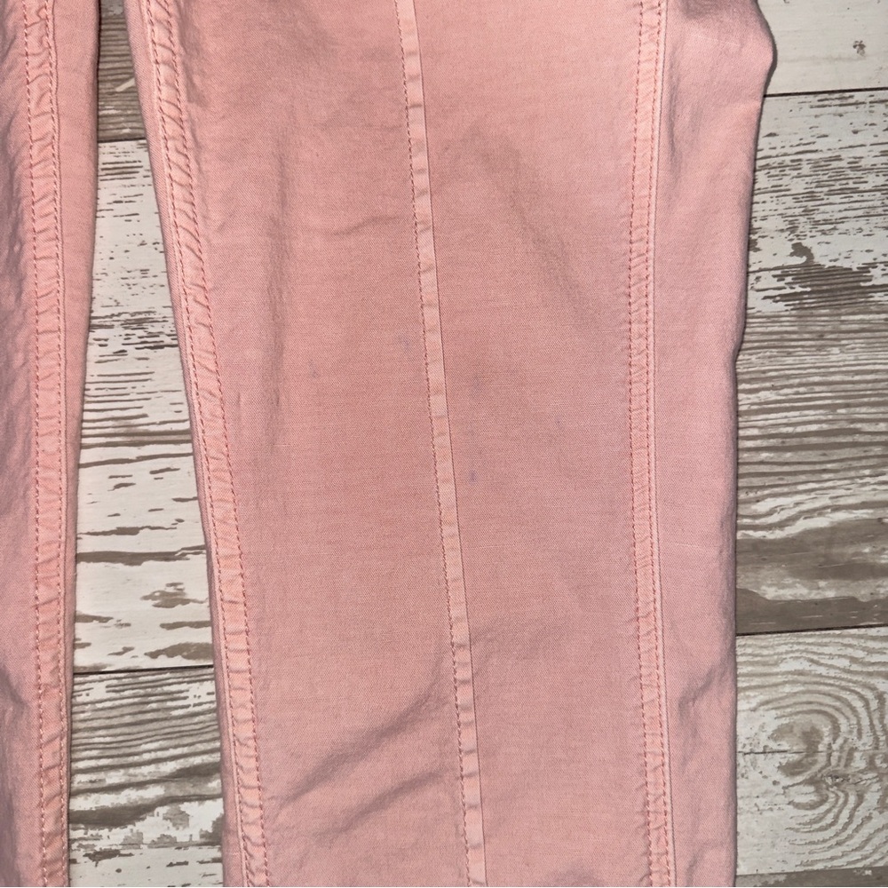 Anthropologie The Wanderer Pink Utility Cargo Pants Size 26 Cotton Linen Blend - Picture 2 of 15